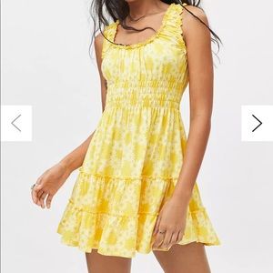 Urban Outfitters Lizzy Smocked Floral Mini Dress
